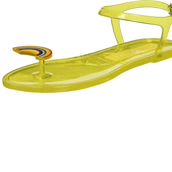 Katy Perry Collections Shoes - Katy Perry Geli Ankle Strap Sandal Flat Womens Size 6 Yellow Rainbow Pride